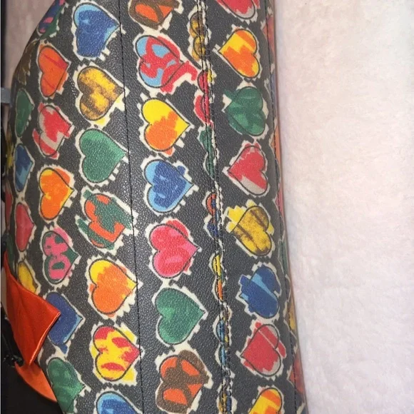 Dooney & Bourke Vintage Rainbow Crayon Graffiti Hearts Collection Bag Y2K 🌈 - Picture 7 of 17